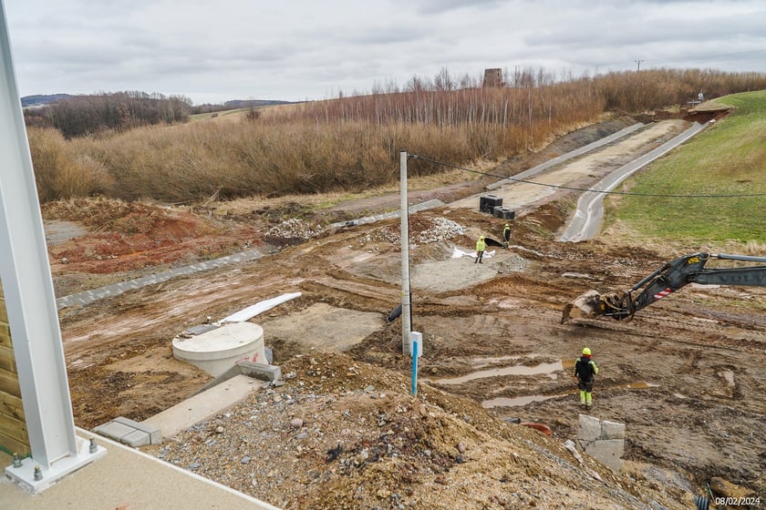 Budowana trasa S3 Bolków - Kamienna Góra na Dolnym Śląsku, luty 2024