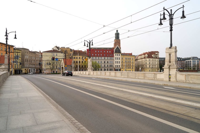Puste miasto. Wrocław bez ludzi i bez samochodów. 31.03.2024