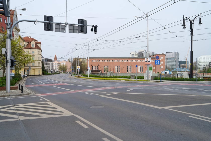 Puste miasto. Wrocław bez ludzi i bez samochodów. 31.03.2024