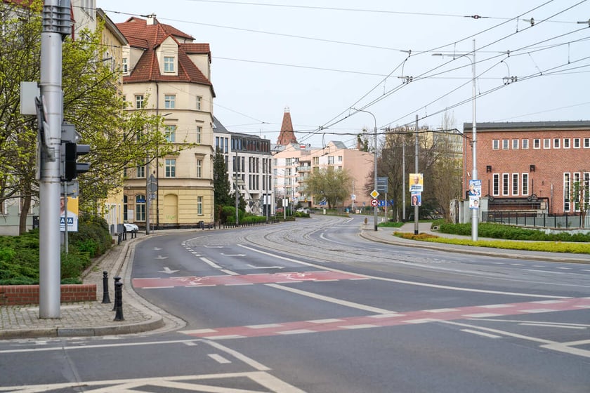 Puste miasto. Wrocław bez ludzi i bez samochodów. 31.03.2024