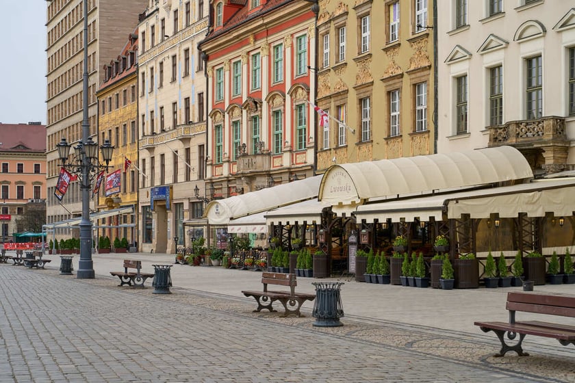 Puste miasto. Wrocław bez ludzi i bez samochodów. 31.03.2024