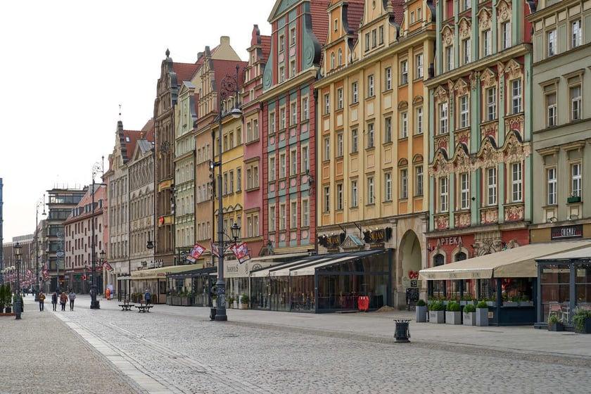 Puste miasto. Wrocław bez ludzi i bez samochodów. 31.03.2024