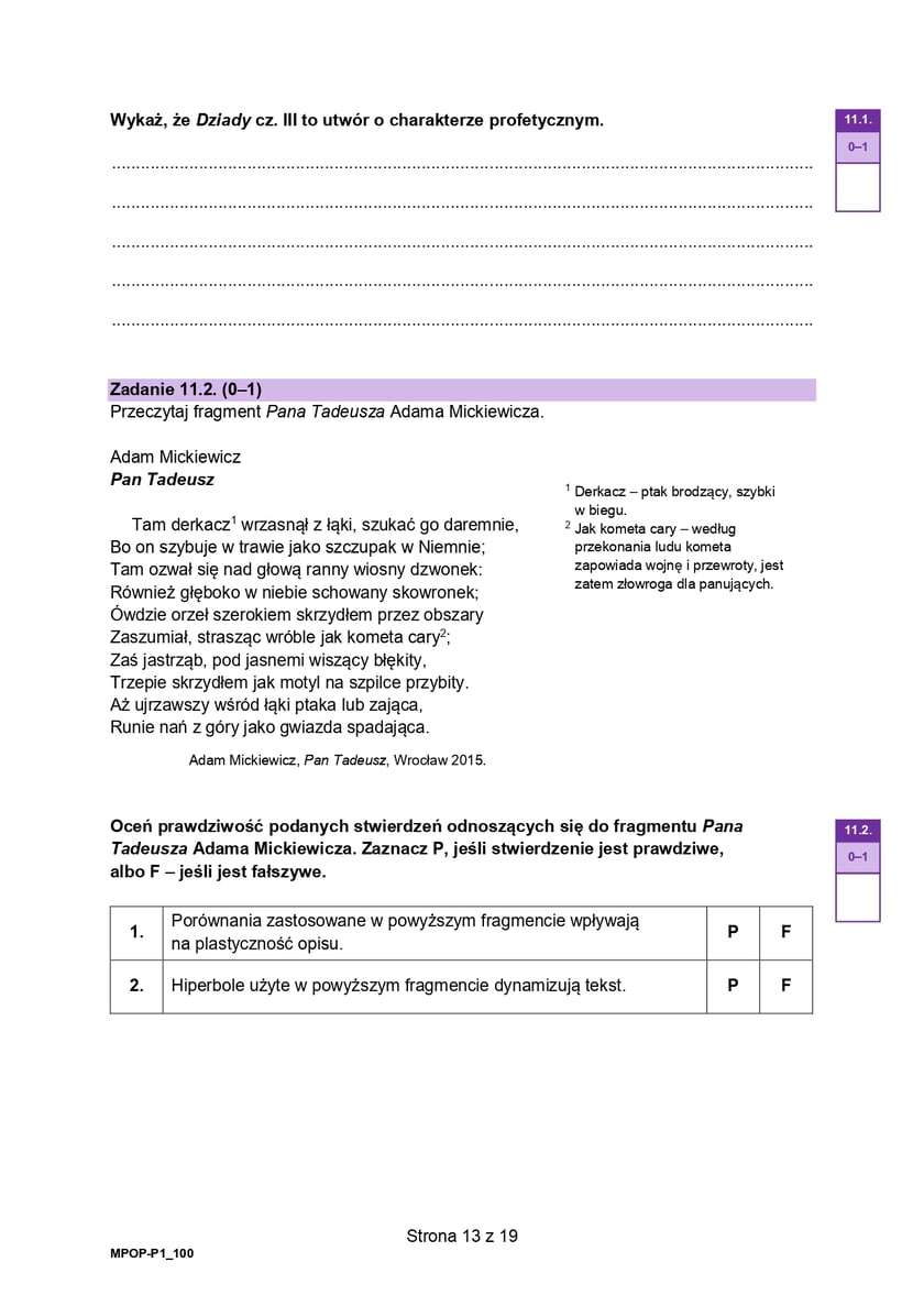 Formuła 2023, matura z języka polskiego