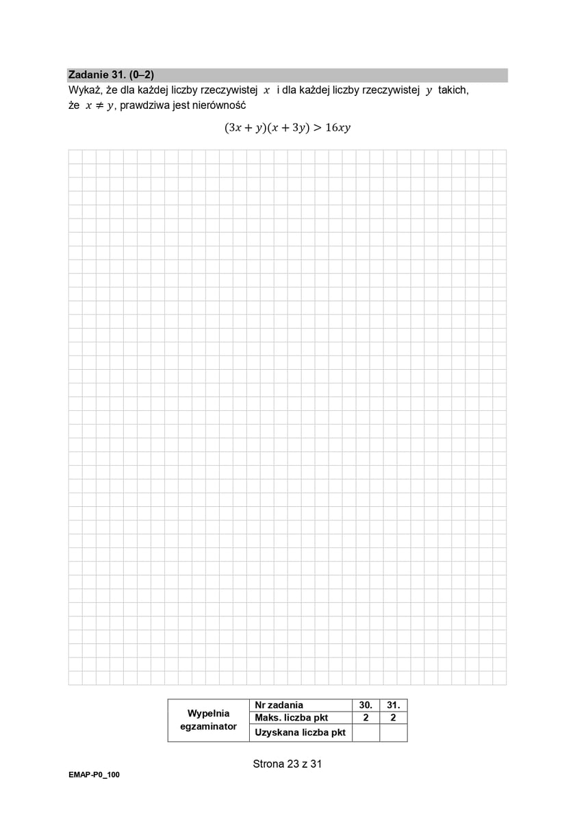 Formuła 2015, matura z matematyki