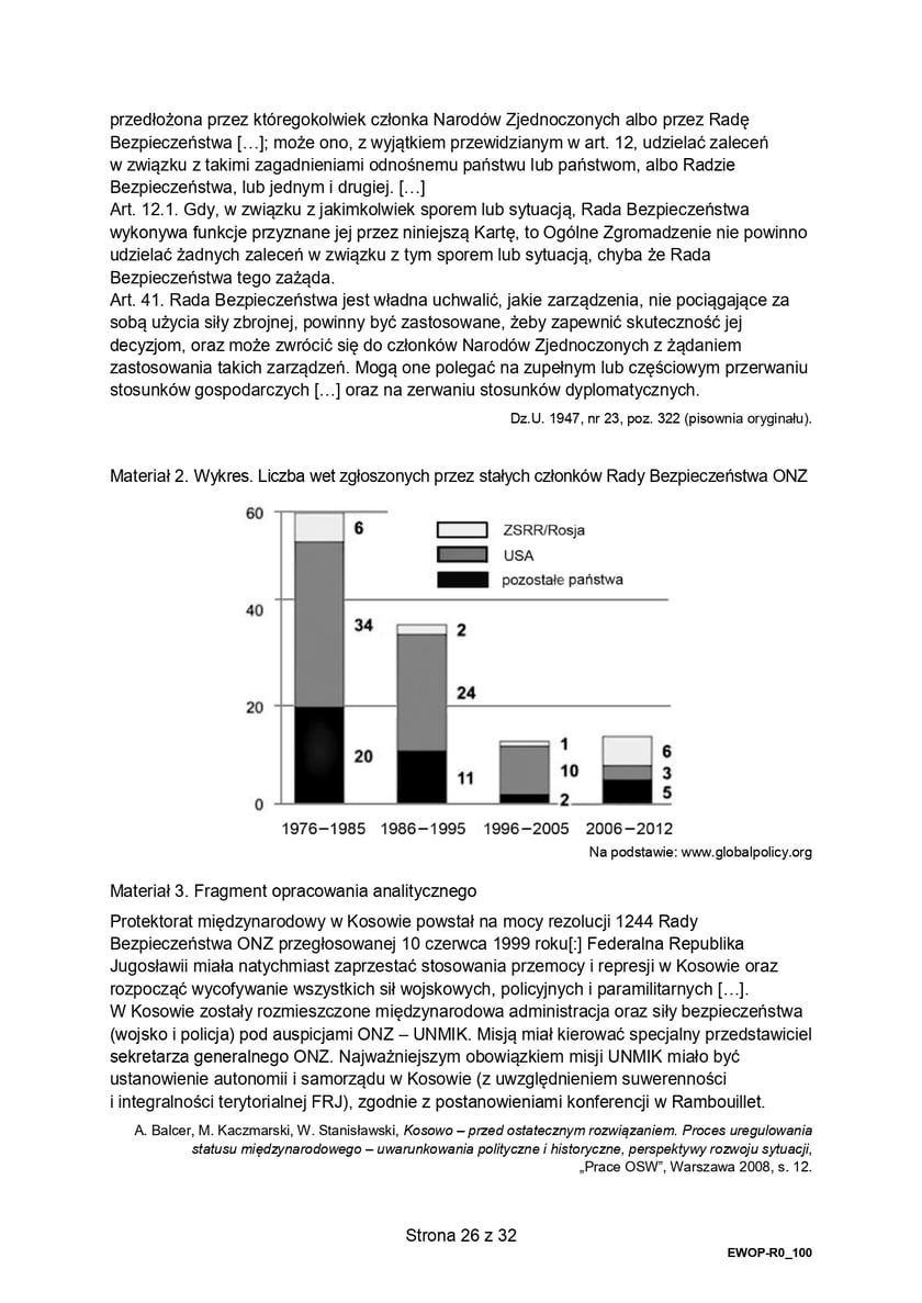Formuła 2015, matura WOS (poziom rozszerzony)