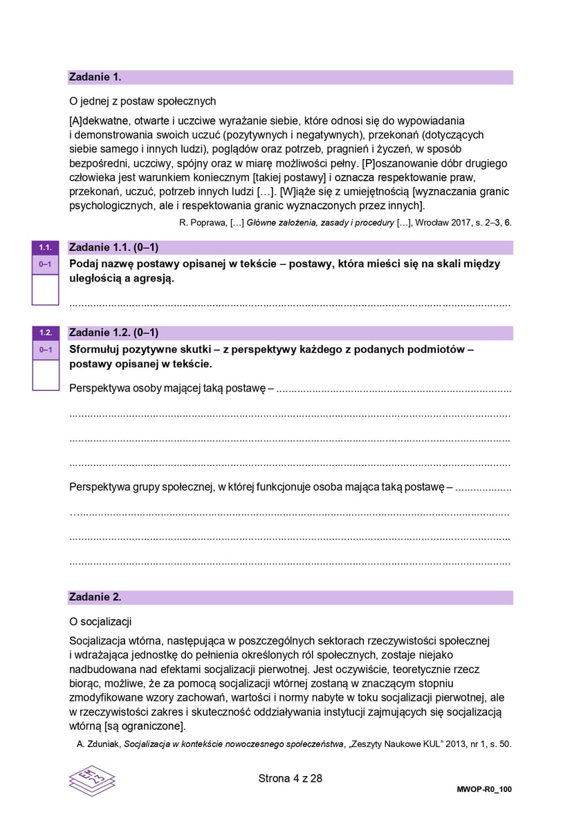 Formuła 2023, matura WOS (poziom rozszerzony)