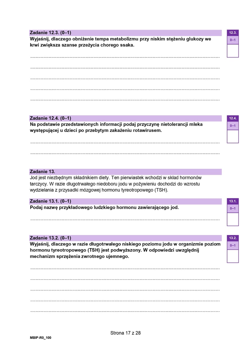 Arkusz CKE: Matura rozszerzona z biologii 2024 - zadania, 14 maja