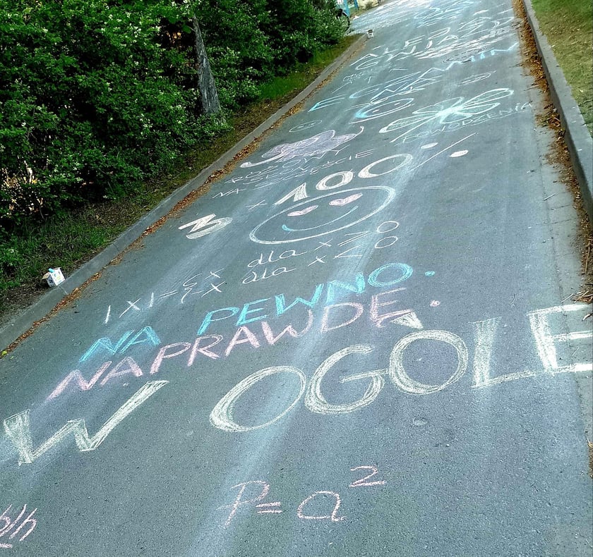 Rodzice ósmoklasistów z SP26 na Maślicach stworzyli przed szkołą motywacyjną "aleję gwiazd"