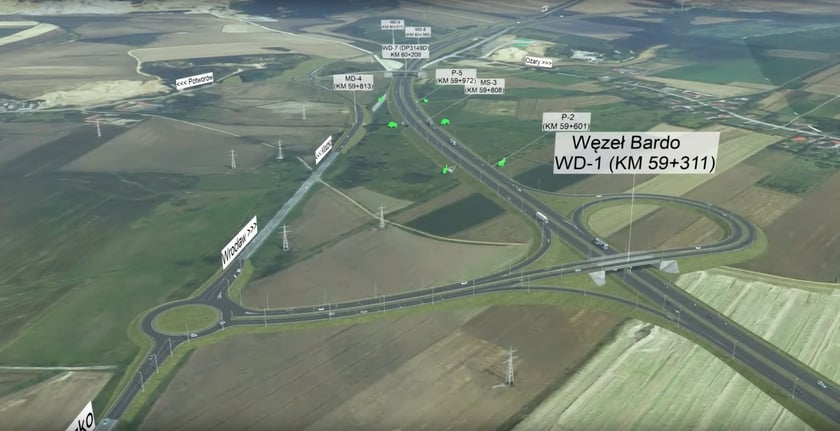 Wizaulizacje przebiegu trasy S8 między Bardem a Ząbkowicami Śląskimi