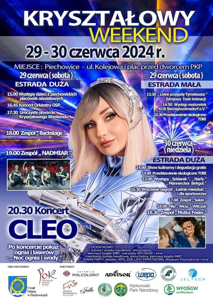 Piechowice, 29-30 czerwca. Godzina 20.30 koncert Cleo