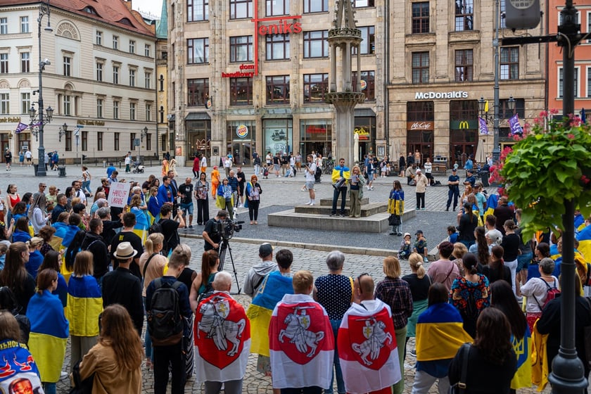 Marsz przeciw zbrodniom rosyjskim dokonywanym w Ukrainie. Wrocław, 13.07.2024