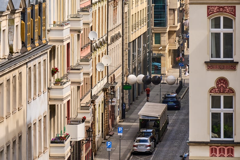 Panorama Wrocławia ze szczytu kamienicy na pl. Solnym