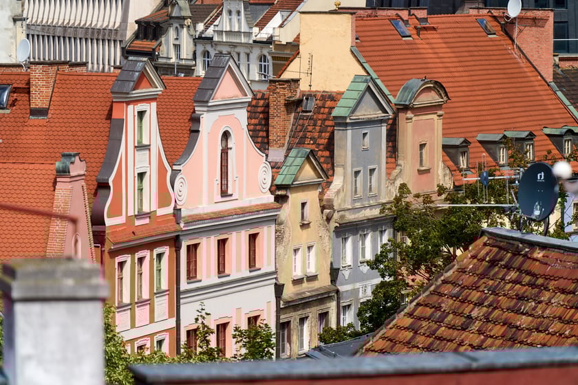 Panorama Wrocławia ze szczytu kamienicy na pl. Solnym