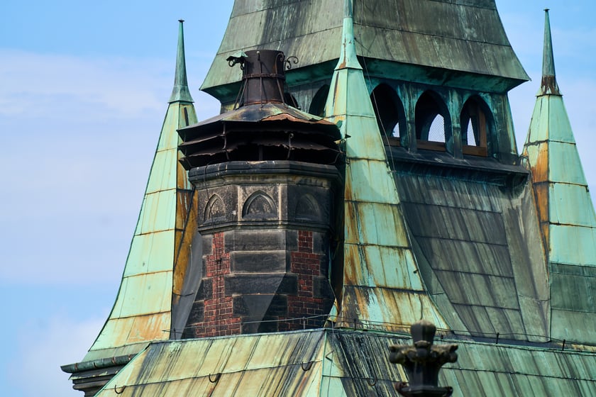 Panorama Wrocławia ze szczytu kamienicy na pl. Solnym