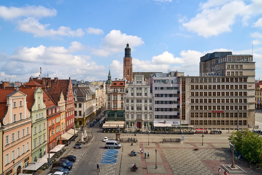 Panorama Wrocławia ze szczytu kamienicy na pl. Solnym