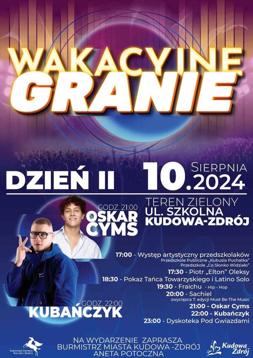 Plakat koncertu w  Kudowie Zdroju