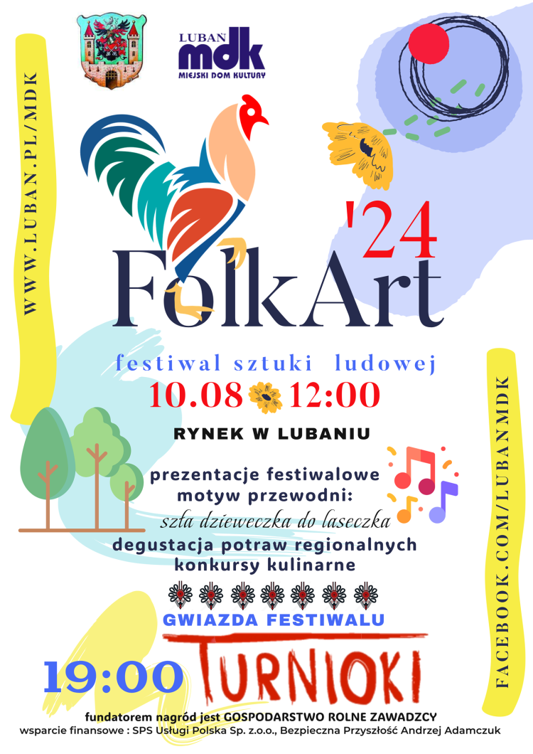 Plakat festiwalu folkloru w Lubaniu