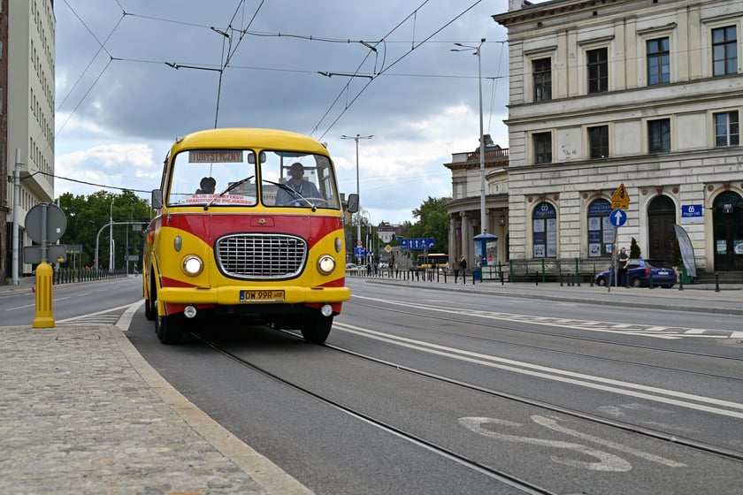 Fredruś, Jelcz-og&oacute;rek w wersji kabriolet, to jeden z symboli Wrocławia. Zdjęcie pochodzi z parady zabytkowych pojazd&oacute;w zorganizowanej z okazji otwarcia trasy na Nowy Dw&oacute;r (wrzesień 2023 rok)