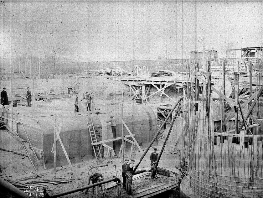 budowa pompowni Bierdzany, 1926 rok
