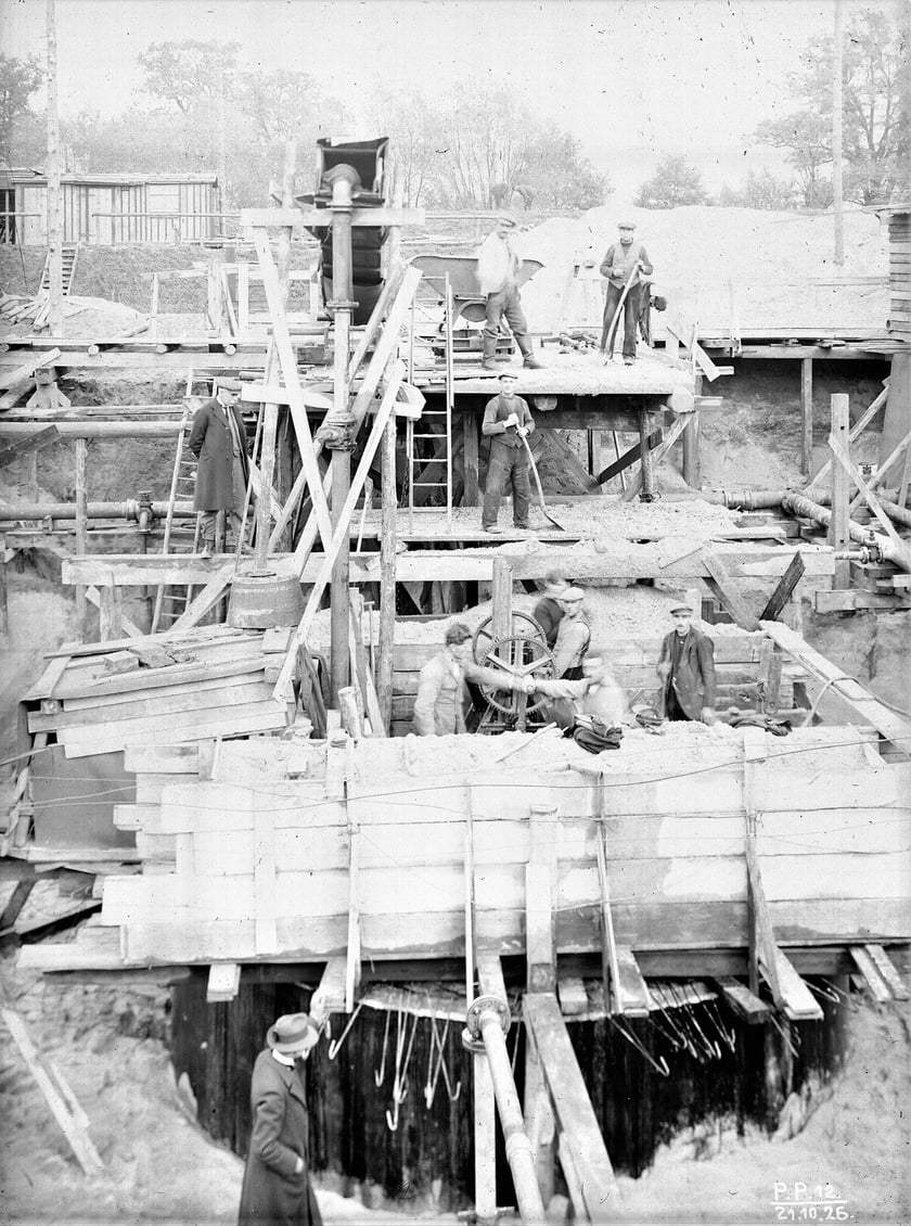 budowa pompowni Bierdzany, 1926 rok