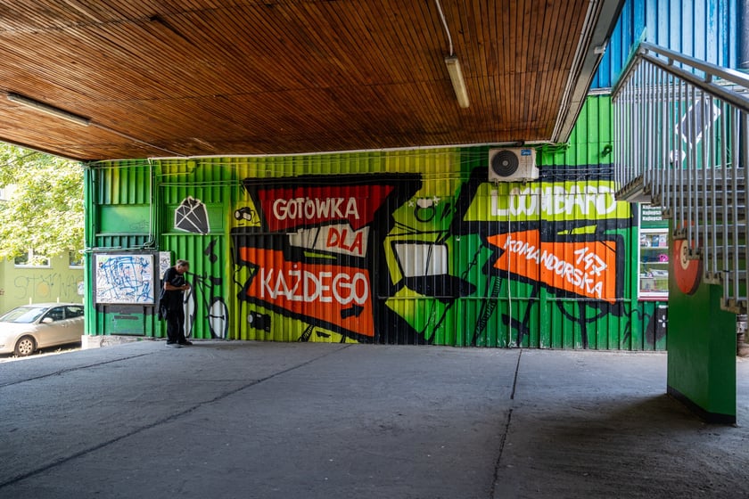 Budynki handlowe ul. Trwała 7, zdjęcia z lipca 2024