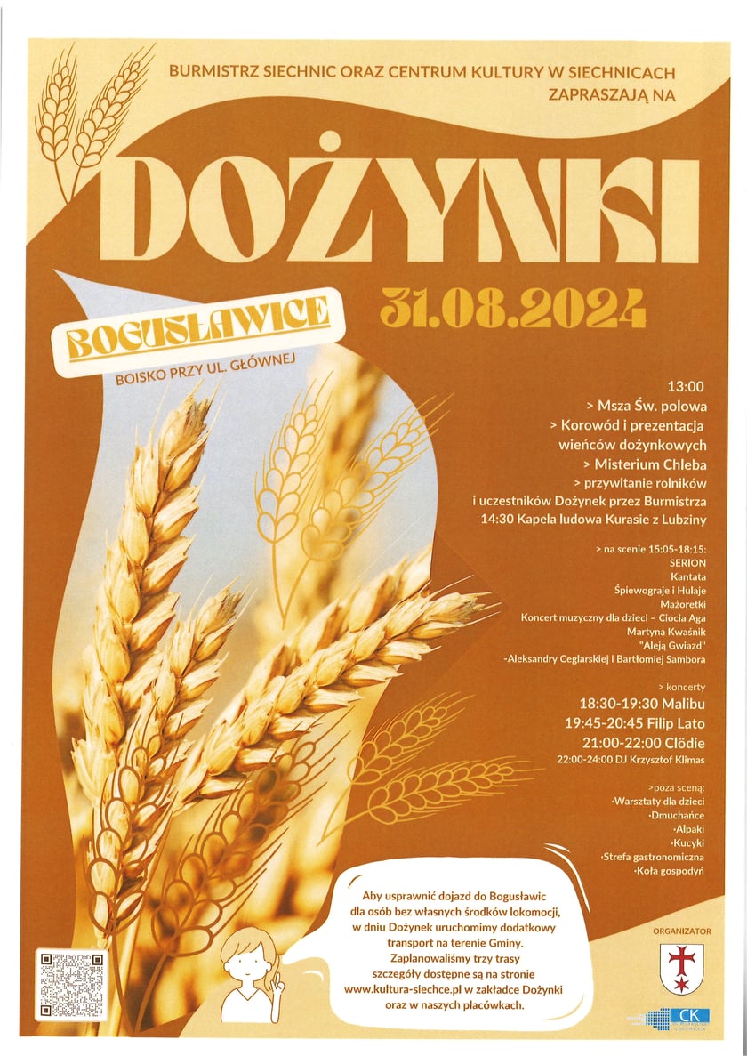 Dożynki w Bogusławicach. 31 sierpnia. Wystąpi m.in. Filip Lato