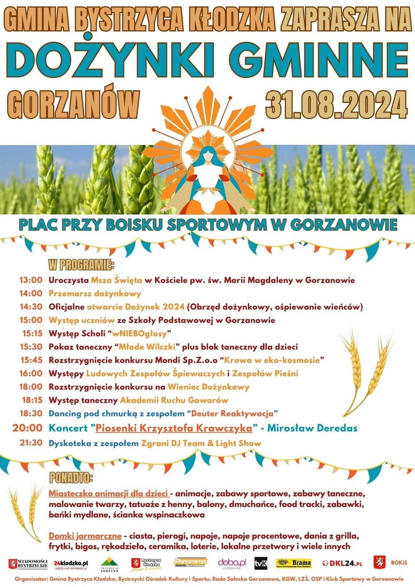 Dożynki w Gorzanowie. O godzinie 20 usłyszymy piosenki Krzysztofa Krawczyka