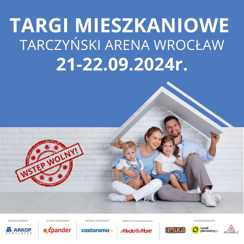21-22.09 &ndash; Targi Mieszkaniowe Wrocław
Targi Mieszkaniowe Wrocław odbędą się w weekend w przestrzeni Klubu Biznesowego. Ich uczestnicy będą mogli dowiedzieć się zar&oacute;wno o nowościach na rynku mieszkaniowym, możliwościach kredytowych, jak i porozmawiać z ekspertami od wykończenia wnętrz. W targach weźmie udział kilkudziesięciu wystawc&oacute;w: przedstawicieli firm deweloperskich, pośrednik&oacute;w w obrocie nieruchomościami, specjalist&oacute;w od aranżacji pomieszczeń i nie tylko. Wstęp na jest bezpłatny. Więcej szczeg&oacute;ł&oacute;w na: www.wro-expo.pl