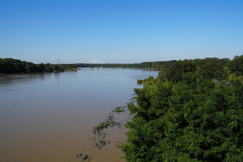 Most Milenijny nad Odrą we Wrocławiu: Dobry widok na Odrę