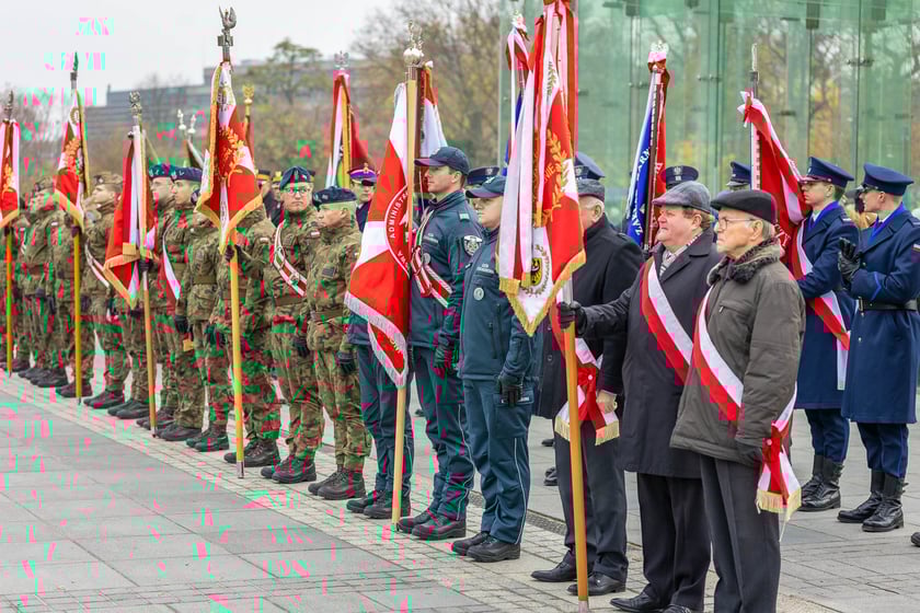 Uroczystości z okazji Narodowego Święta Niepodległości na placu Wolności we Wrocławiu - 11.11.2024