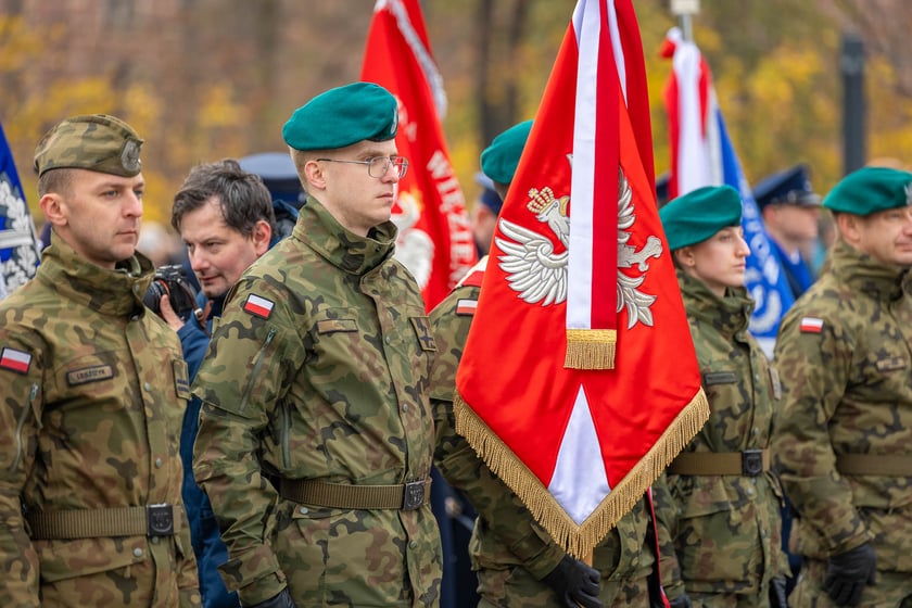 Uroczystości z okazji Narodowego Święta Niepodległości na placu Wolności we Wrocławiu - 11.11.2024