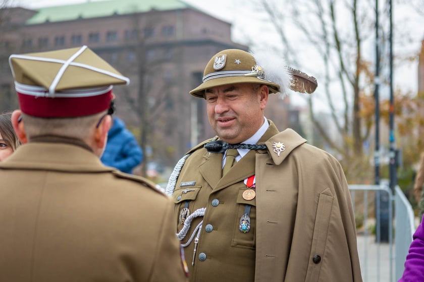Uroczystości z okazji Narodowego Święta Niepodległości na placu Wolności we Wrocławiu - 11.11.2024