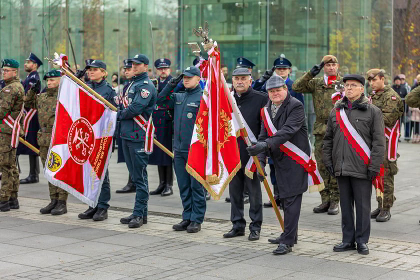 Uroczystości z okazji Narodowego Święta Niepodległości na placu Wolności we Wrocławiu - 11.11.2024