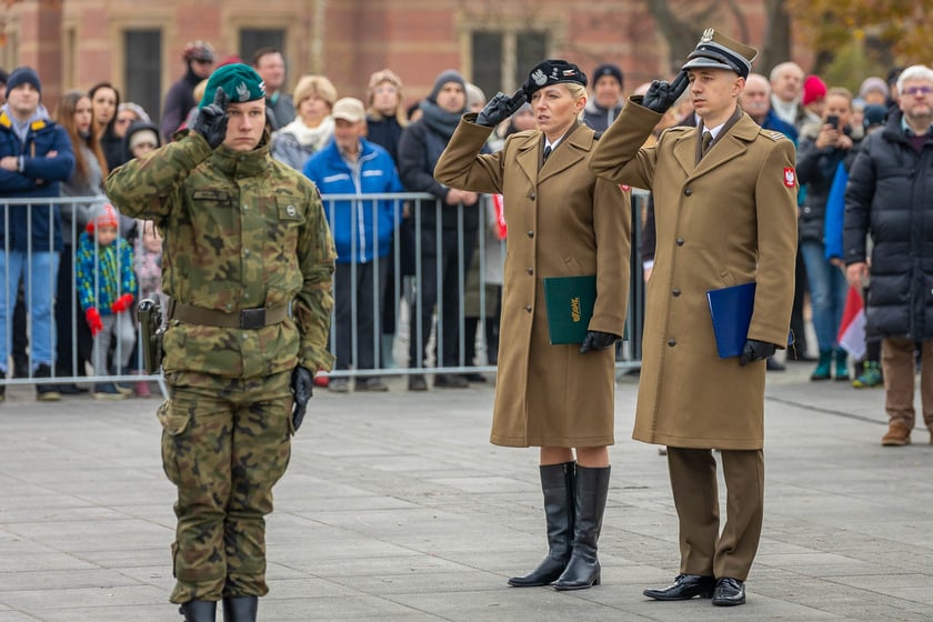 Uroczystości z okazji Narodowego Święta Niepodległości na placu Wolności we Wrocławiu - 11.11.2024