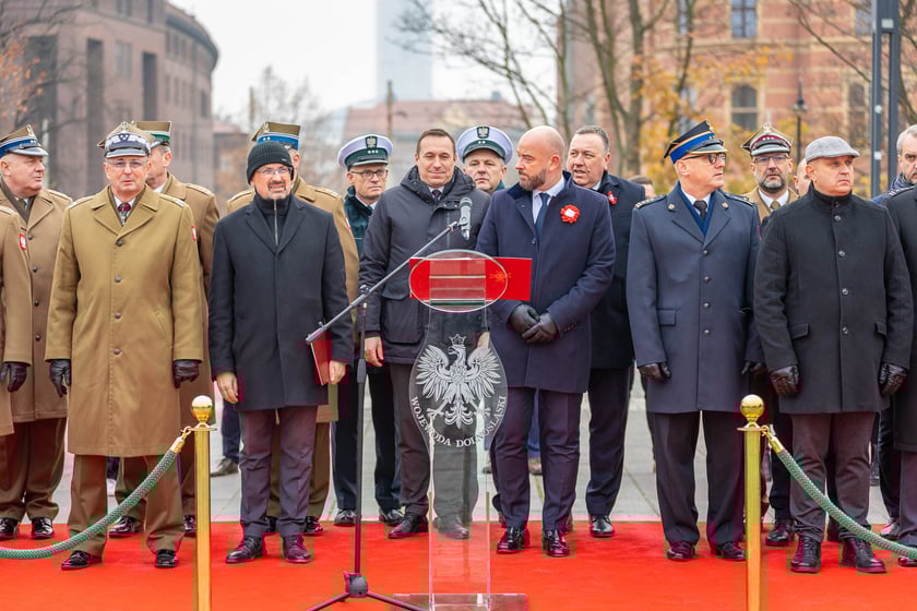 Uroczystości z okazji Narodowego Święta Niepodległości na placu Wolności we Wrocławiu - 11.11.2024