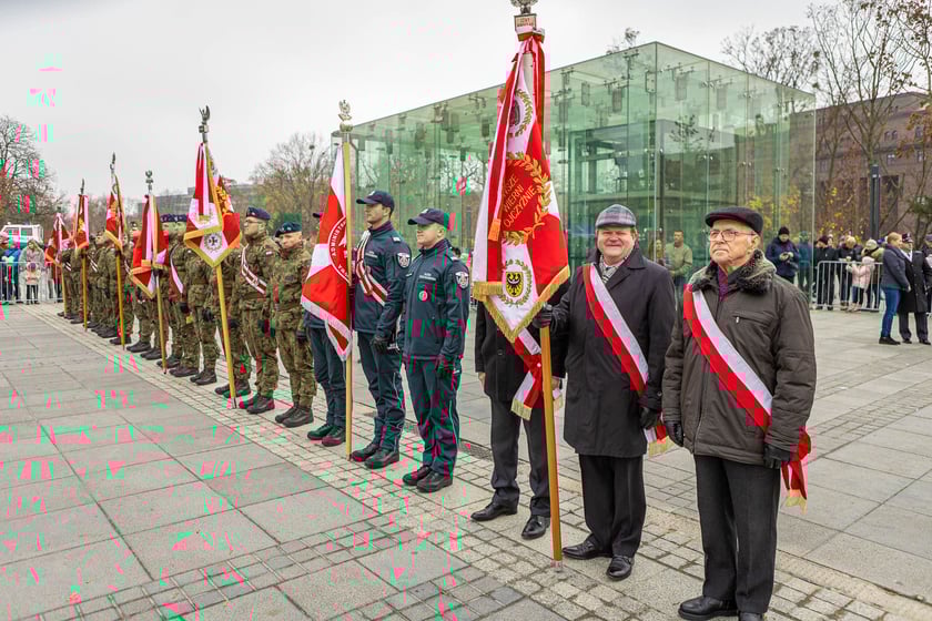 Uroczystości z okazji Narodowego Święta Niepodległości na placu Wolności we Wrocławiu - 11.11.2024