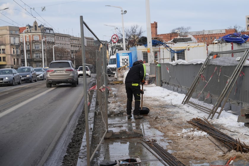 Remont mostów Uniwersyteckich (14 stycznia 2025)
