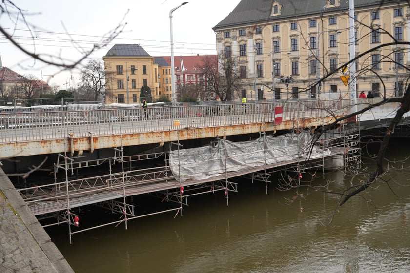 Remont mostów Uniwersyteckich (14 stycznia 2025)