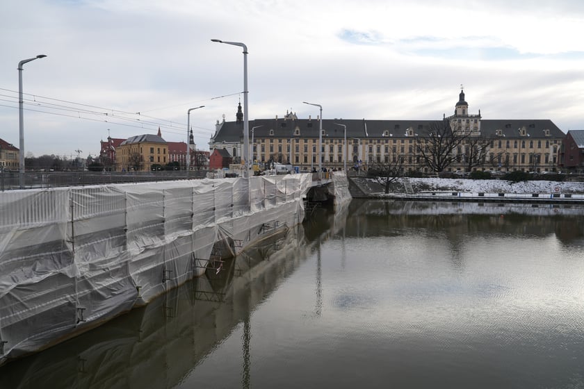 Remont mostów Uniwersyteckich (14 stycznia 2025)