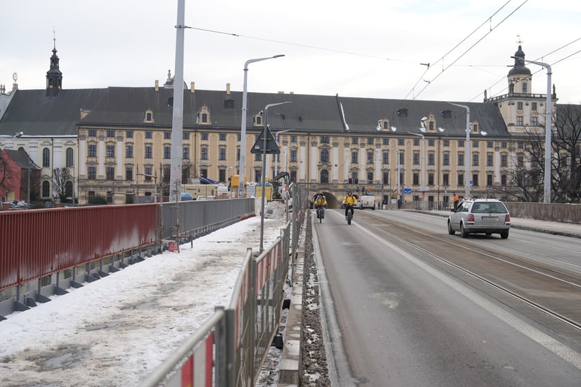 Remont mostów Uniwersyteckich (14 stycznia 2025)