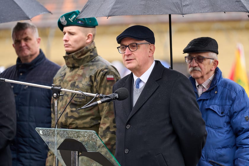 Uroczystości upamiętniające ofiary marszu śmierci. Wrocław, Leśnica, 23.01.2025