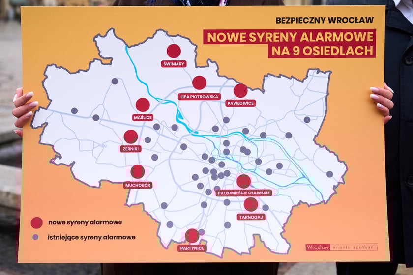 Nowe syreny alarmowe we Wrocławiu - konferencja prasowa 31.01.2025 r.
