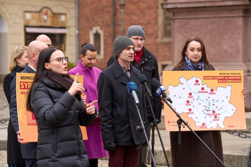 Nowe syreny alarmowe we Wrocławiu - konferencja prasowa 31.01.2025 r.