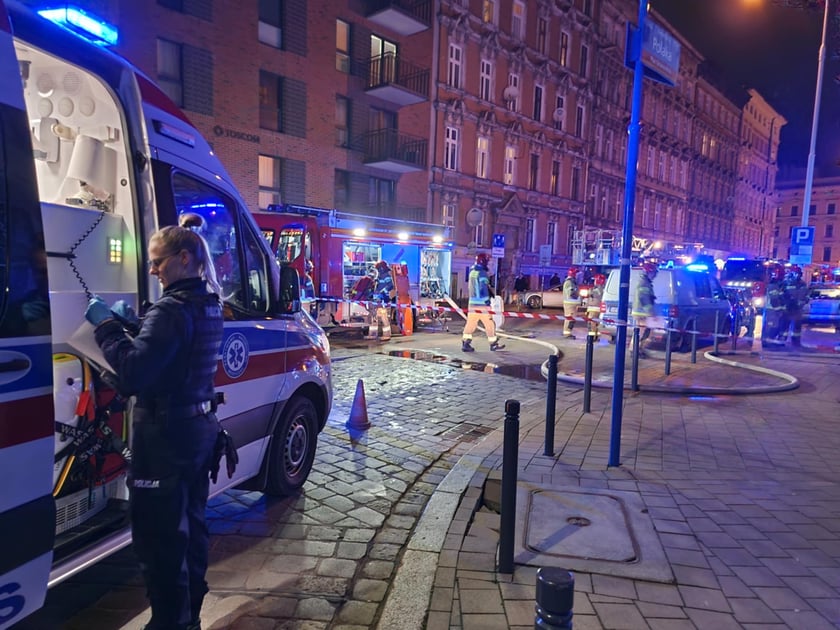 Pożar przy ul. Polaka we Wrocławiu.