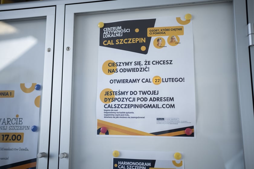 Plakat przy CAL Szczepin