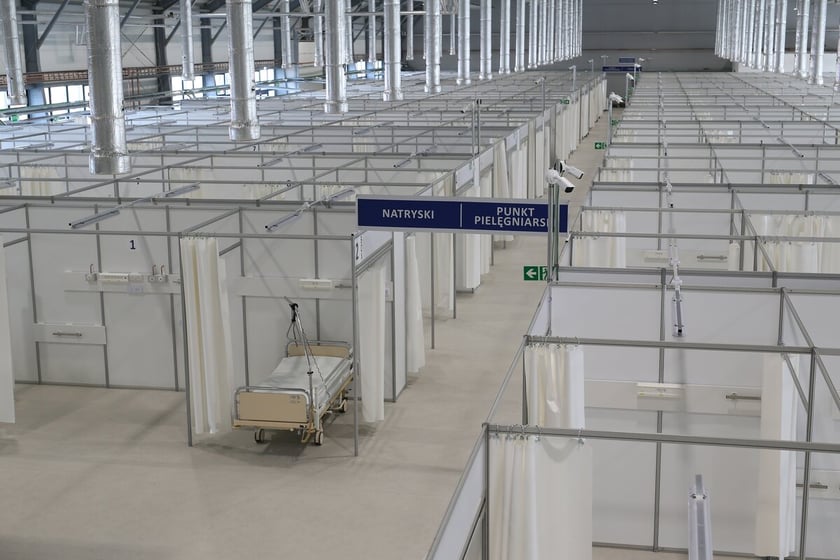 Szpital tymczasowy przy ul. Rakietowej otwarty w marcu 2021.
