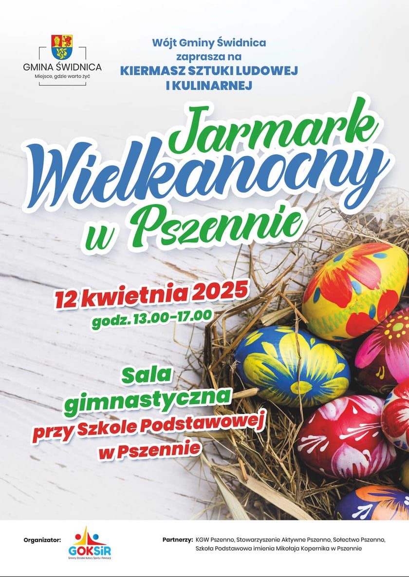 Program jarmarku wielkanocnego w Pszennie