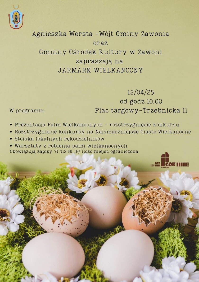 Program jarmarku wielkanocnego w Zawoni