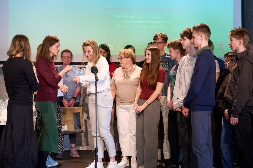 Wręczenie nagr&oacute;d 6. edycji akcji &bdquo;W k&oacute;łko kręcę&rdquo; w Barbarze &ndash; Najlepsza szkoła Liceum Og&oacute;lnokształcące nr VI - 15 013 pkt, 2 613 km
