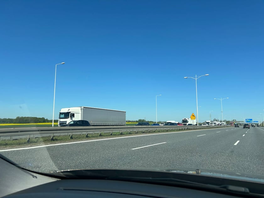 Kolizja na autostradzie A4, w okolicach węzła Wrocław-Południe